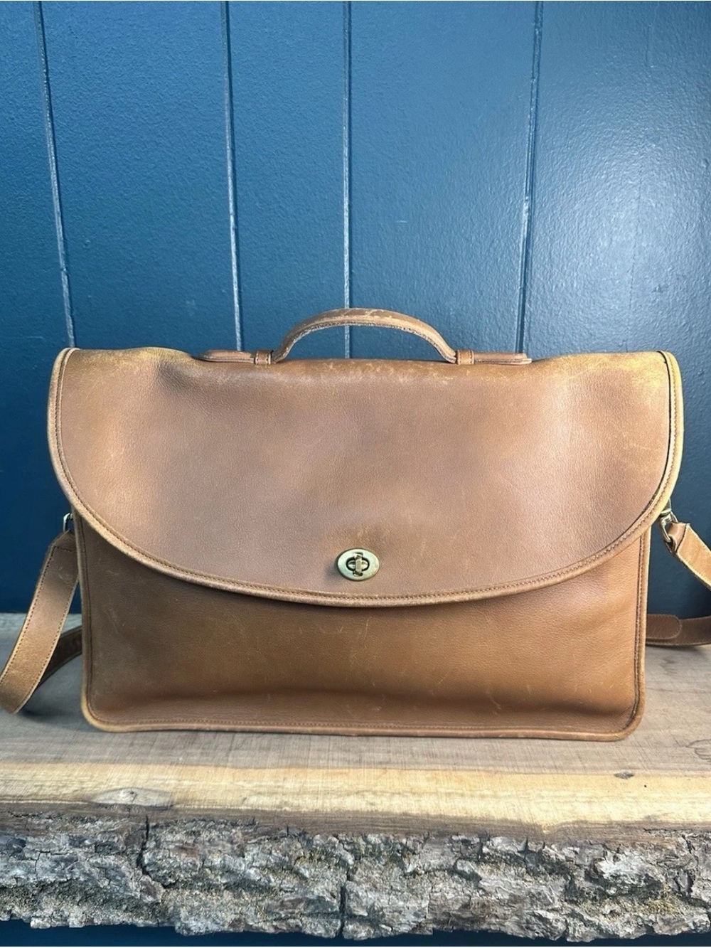 Vintage Coach 5180 Metropolitan Briefcase British Tan Leather USA Made